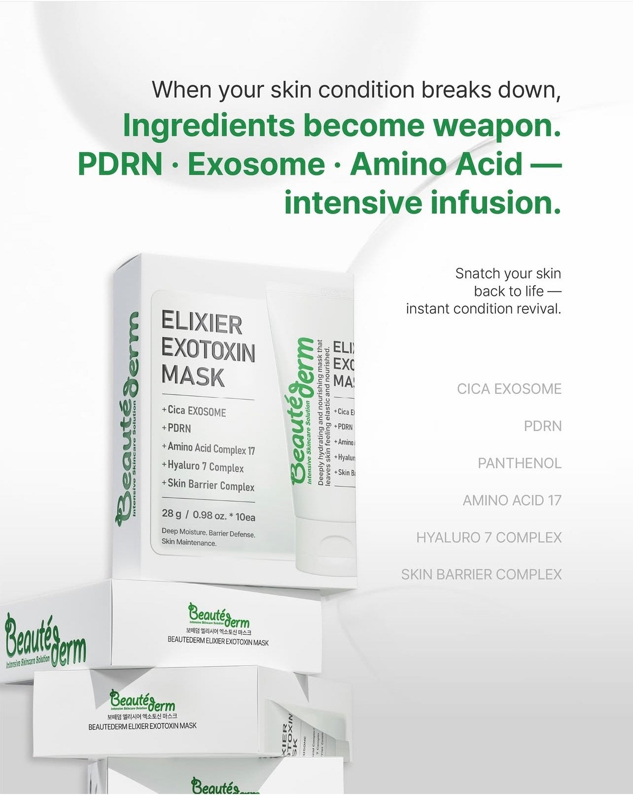 Beautederm Elixier Exotoxin Mask 10pcs - Richly nourishing mask
