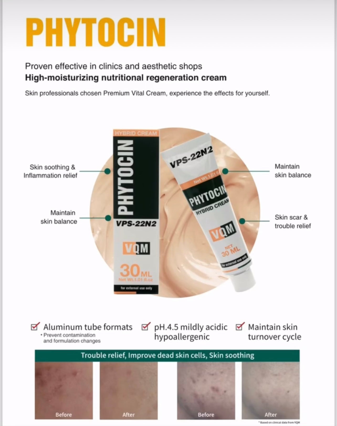 Phytocin Hybrid Cream 30ml - Barrier protection, soothing, moisturizing, tone cover