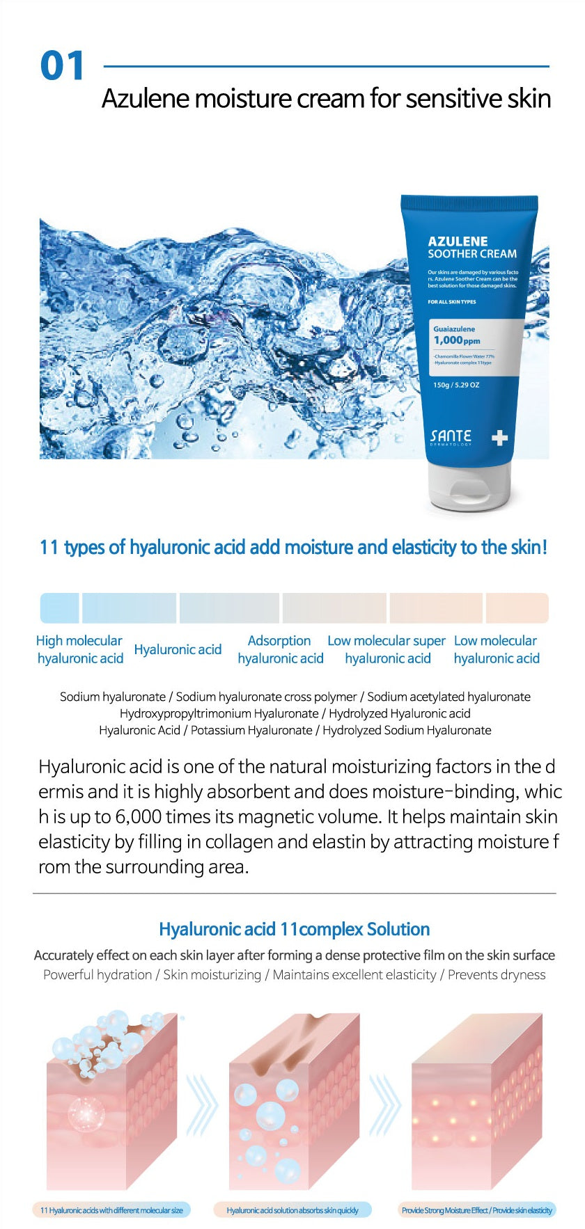 Sante AZULENE Soother Cream - Moisture cream for quick soothing of sensitive skin