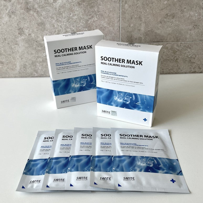 Sante Azulene Soother Mask sheet 10pcs/box - Soothing skin regeneration moisture chamomile